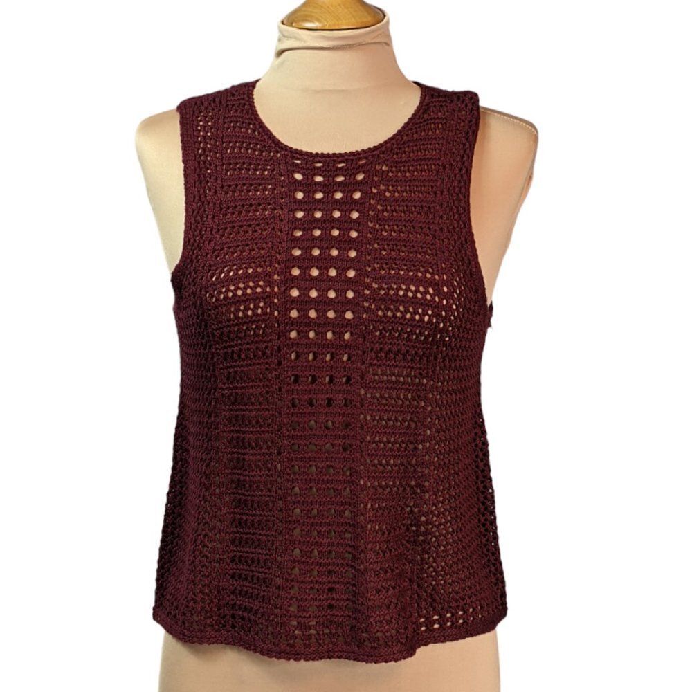 RUE 21 Knit Round Neck Tank Top Burgundy Size Small
